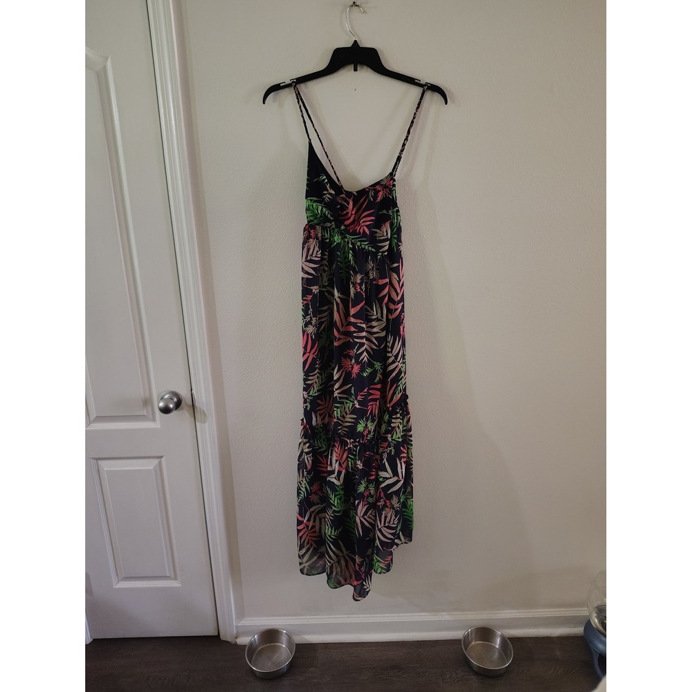 The Webster Miami at Target Tropical Palm Print Maxi Dress Navy Pink Green Sz 14
